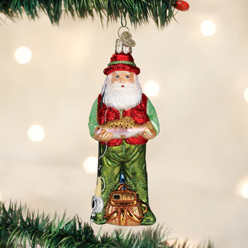 Fly Fishing Santa Ornament - Old World Christmas