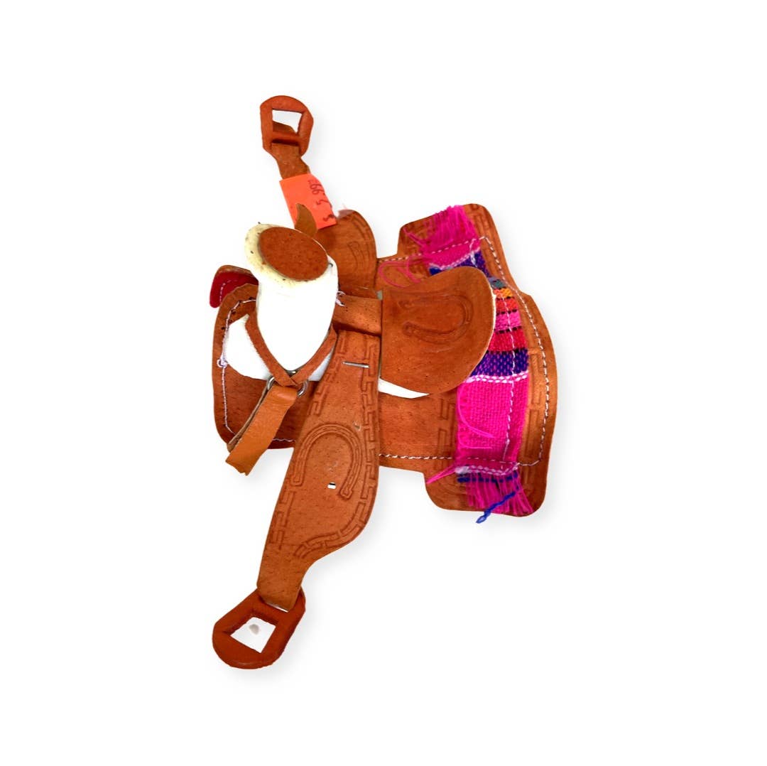 Leather Miniature Saddle Ornament Hand Made Western Style