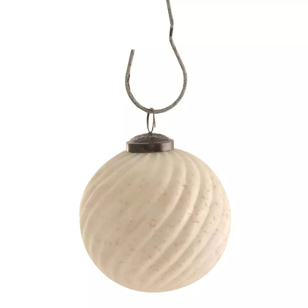 Cream Glass Ornament