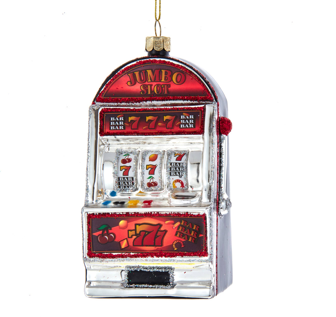 Hit it Big Slot Machine Glass Ornament