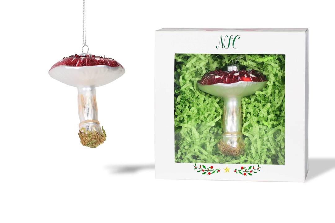 Mushroom Glass Ornament