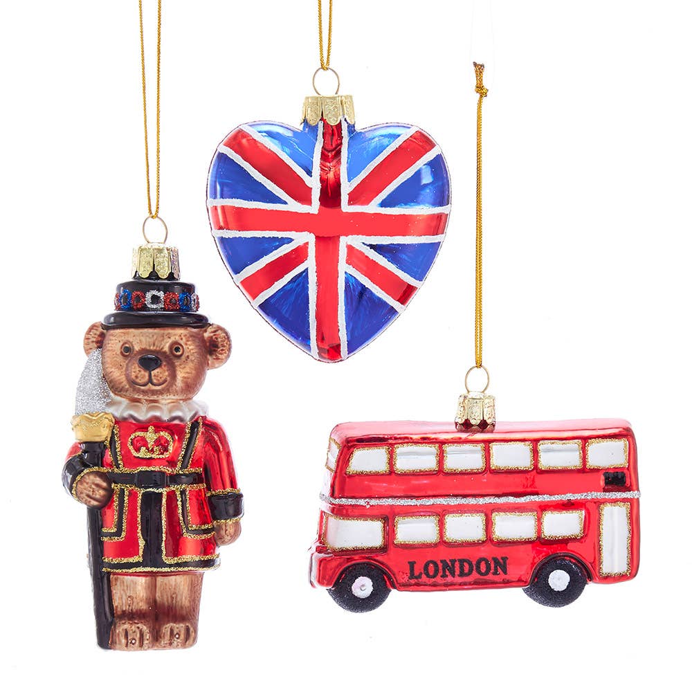 British Icon Glass Ornament Set