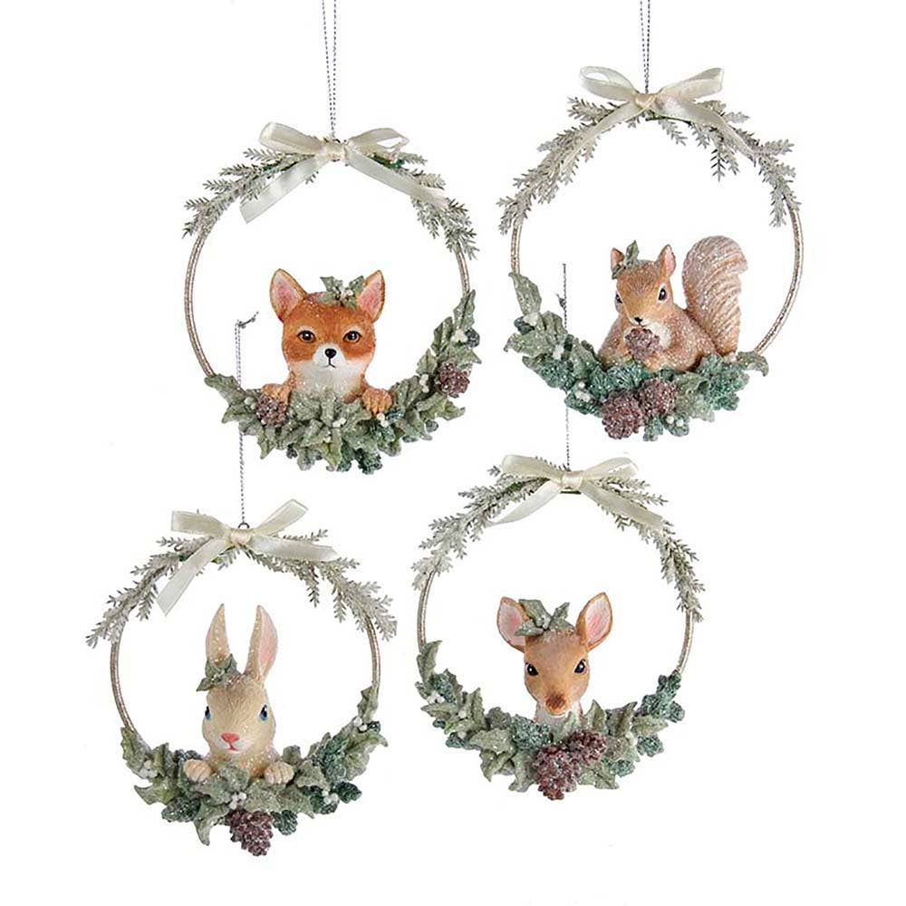 5"RESIN ANIMAL HEAD WIRE FRAME ORNAMENT 4A