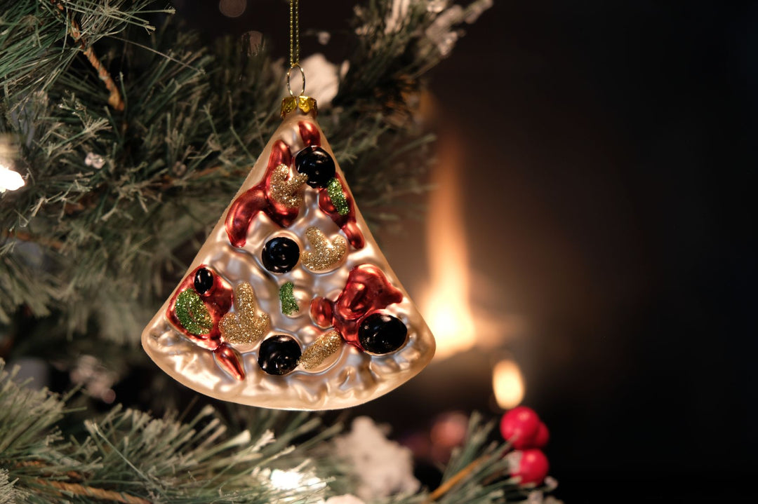 Slice of Pizza Glass Ornament