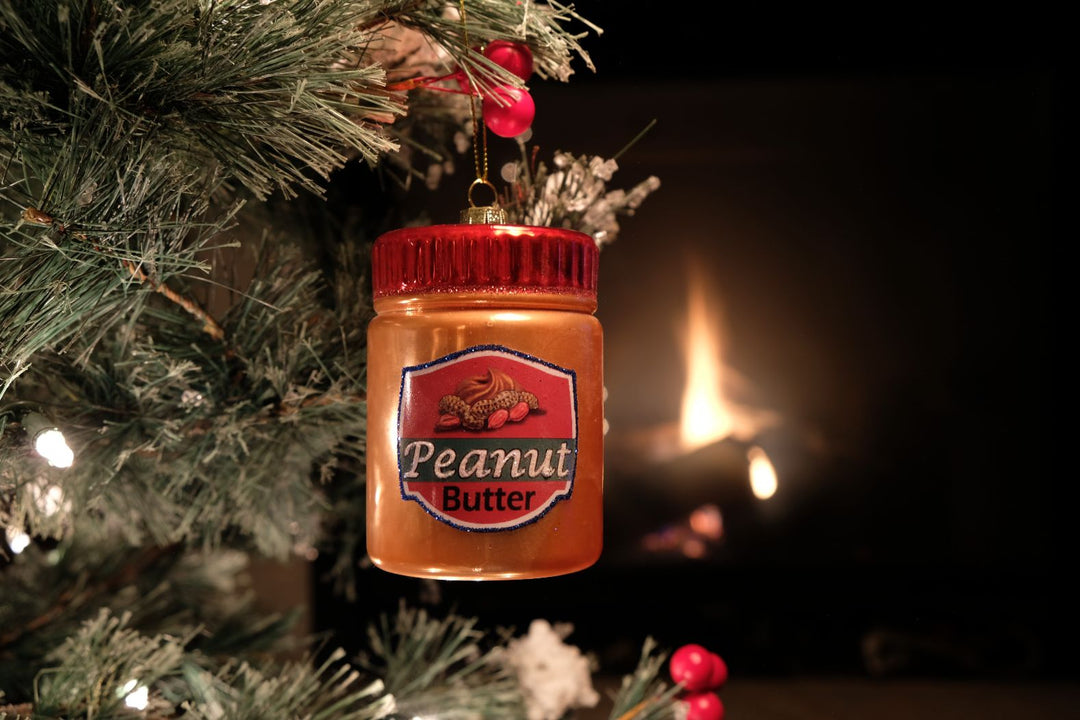 Peanut Butter Jar Glass Ornament