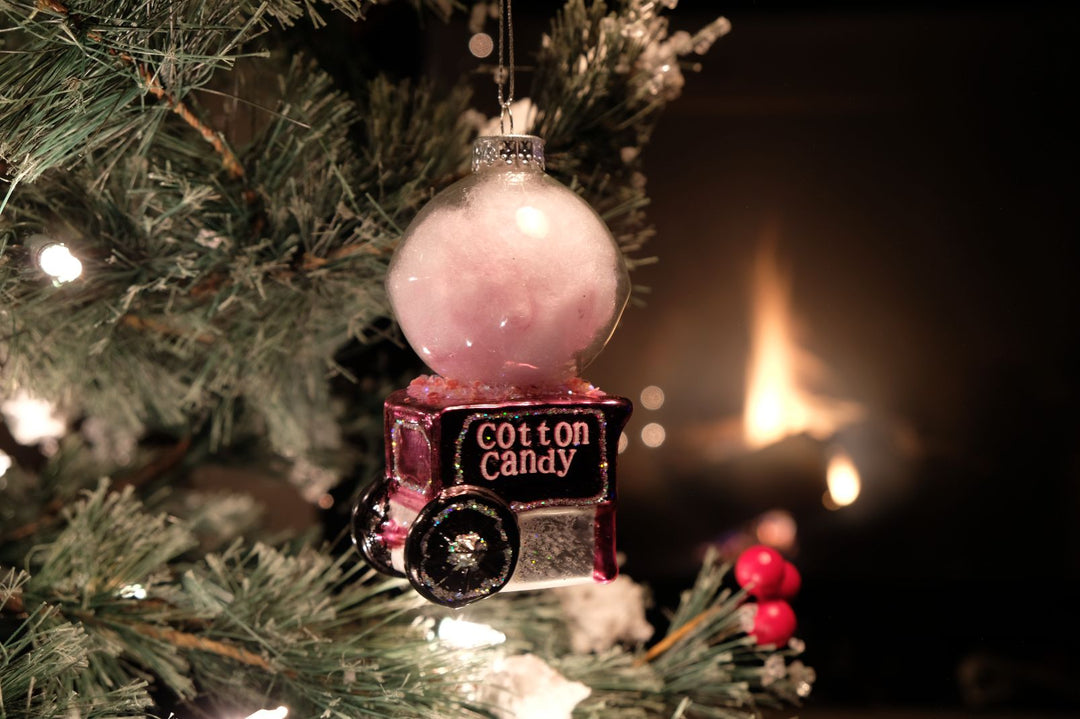 Cotton Candy Machine Glass Ornament