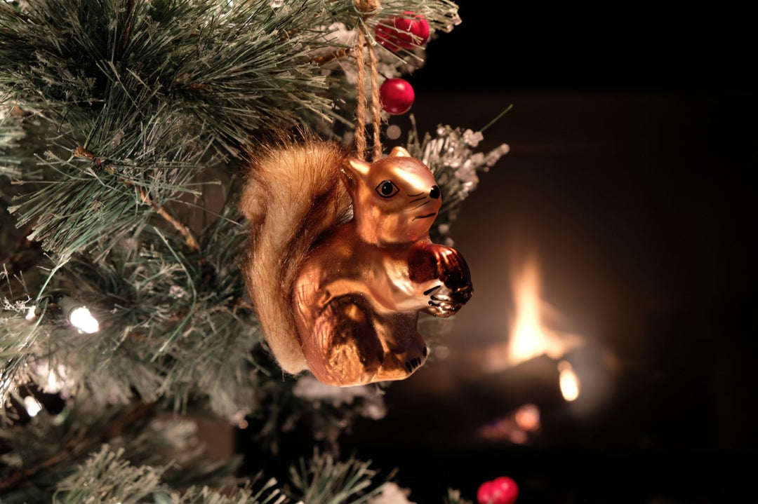 Squirrel Glass Ornament