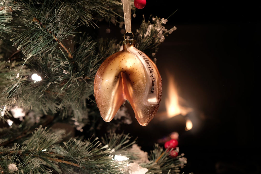 Fortune Cookie Glass Ornament