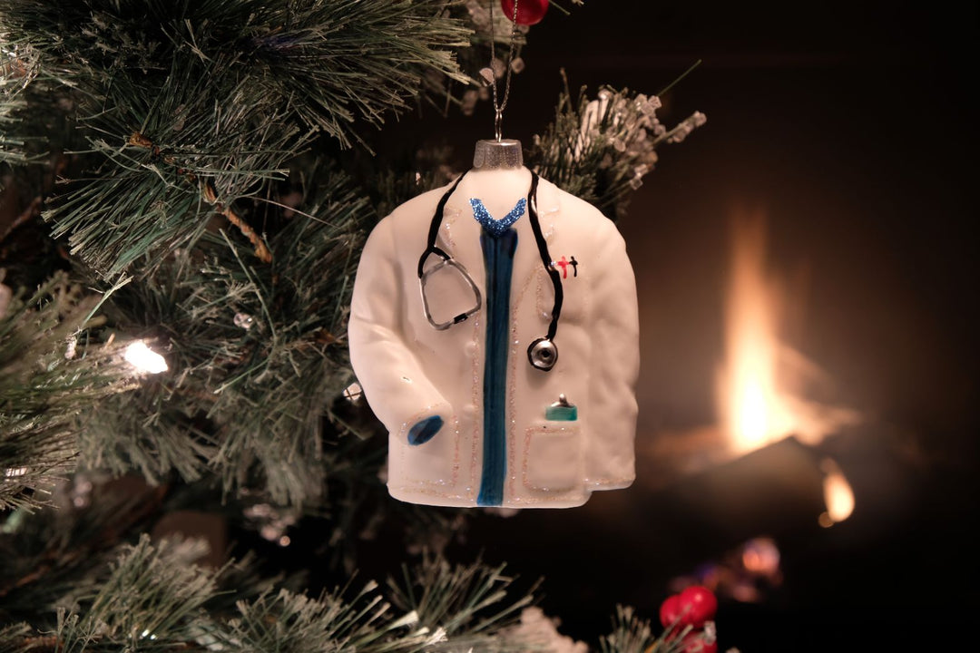 Doctor's Coat Glass Ornament