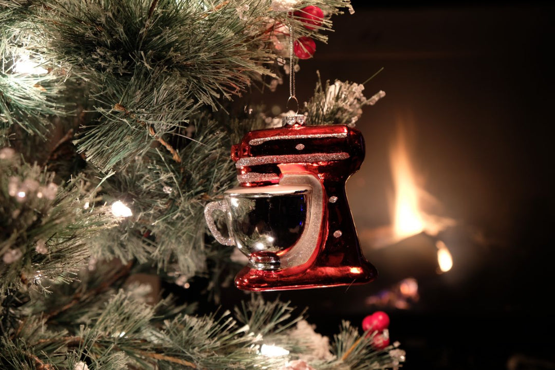 Red Electric Mixer Glass Ornament