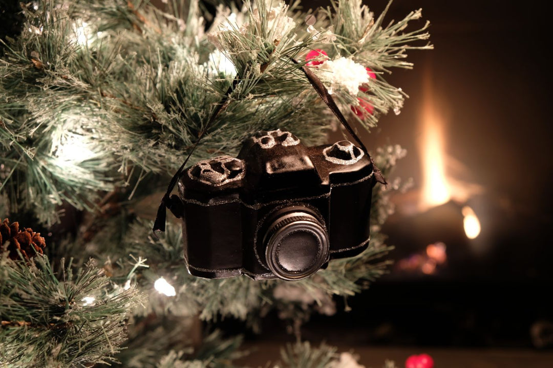 Photographers Camera Glass Ornament