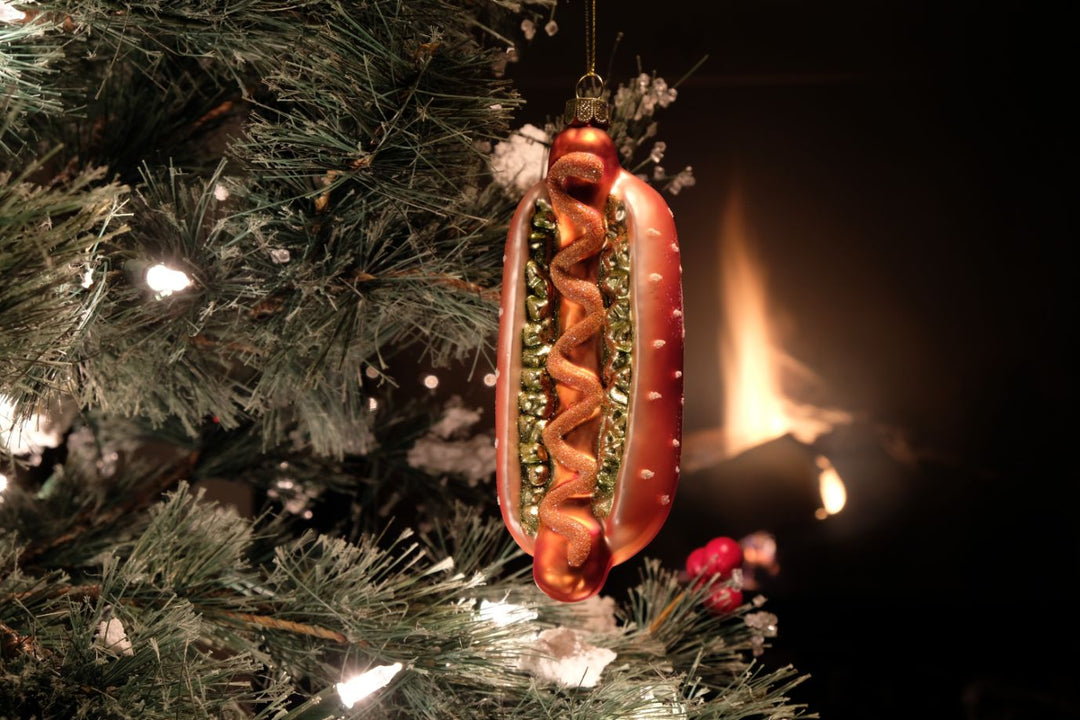 Hot Dog Glass Ornament