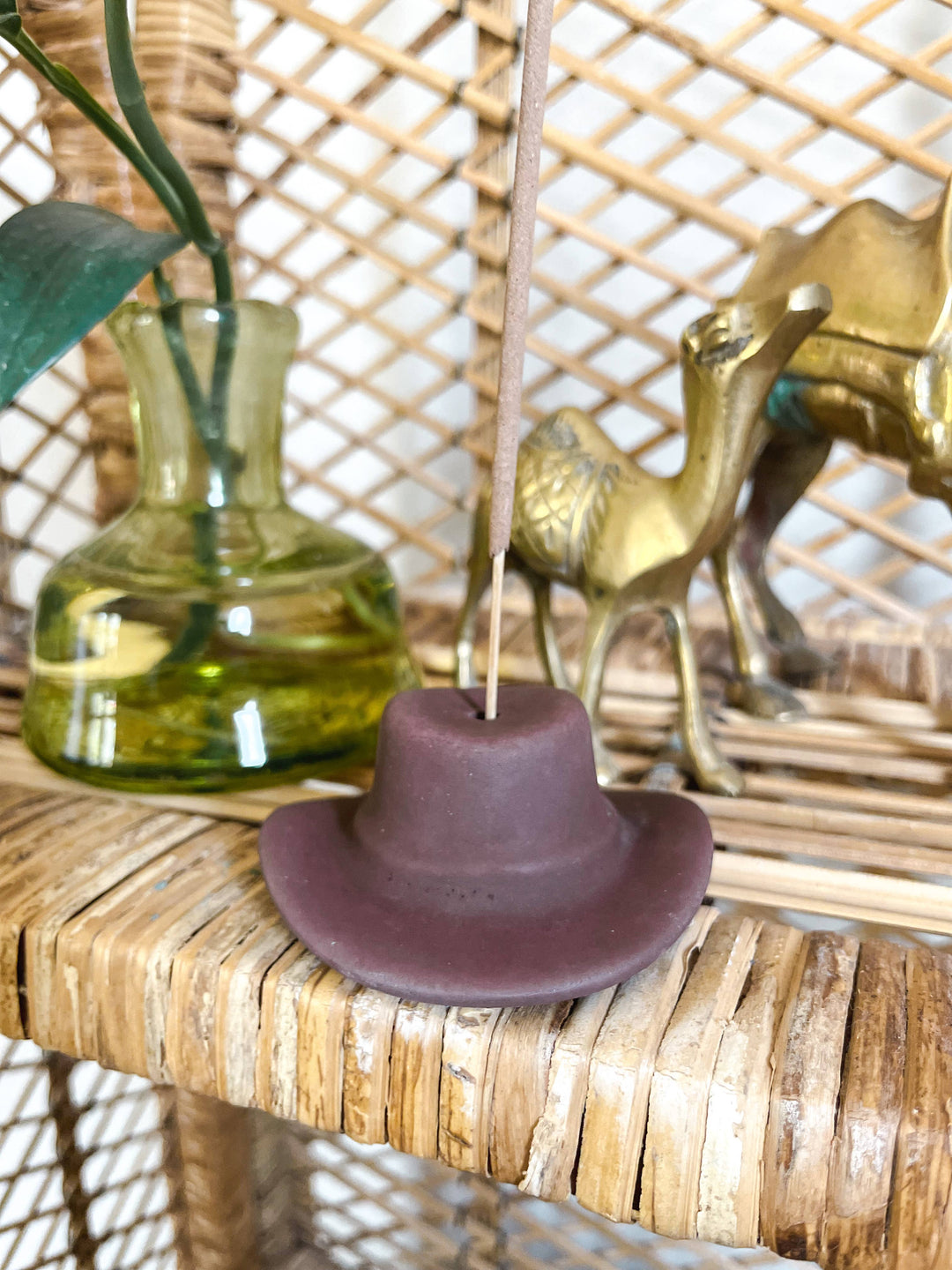 Cowboy Hat Incense Holder: Cement