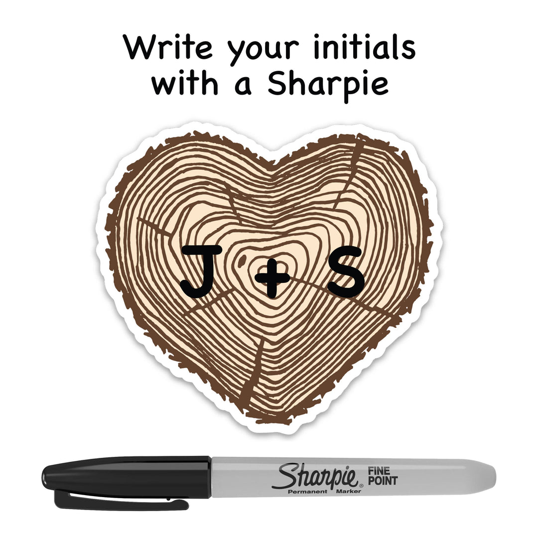 Tree Rings Sticker - Heart / Valentines / Love