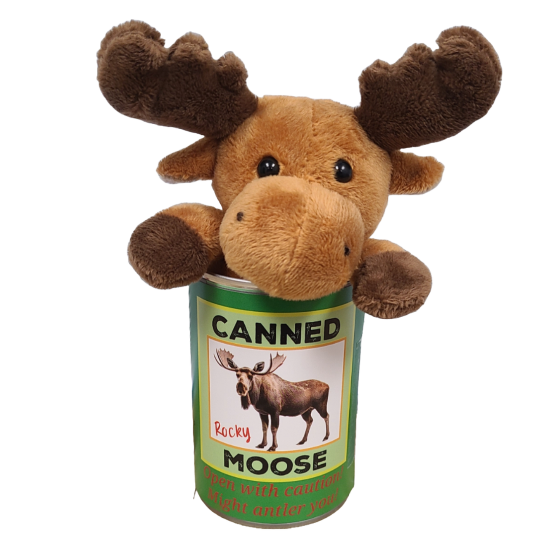 Rocky the Canned Moose - Stuffed Animal Plush w/Funny Jokes: Standard Lid