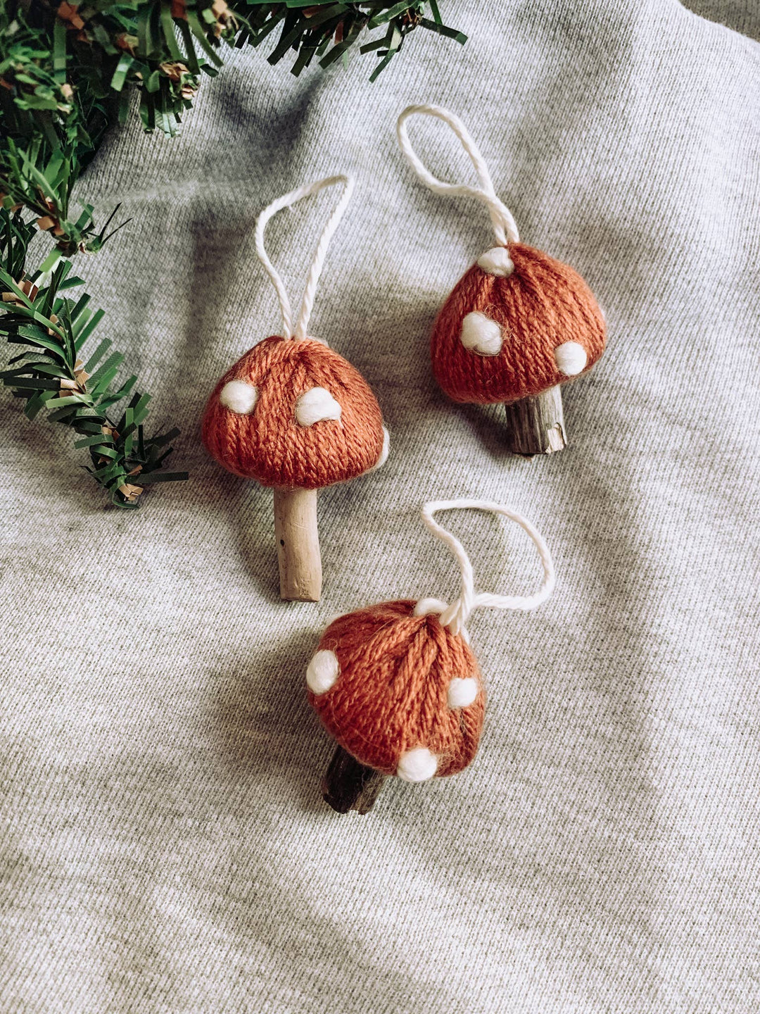 Christmas Mushroom Ornament - Seasonal Decor