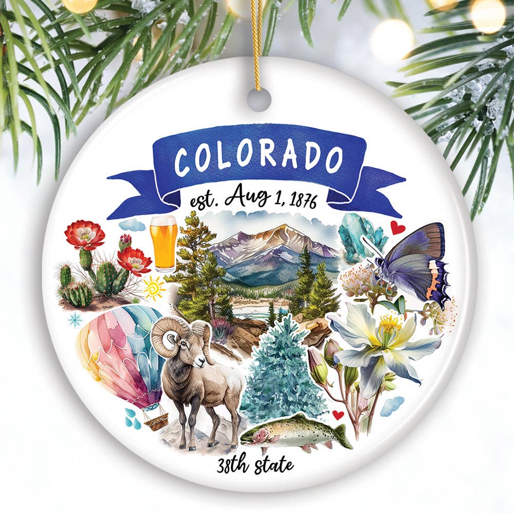 Artistic Colorado State Themes Christmas Ornament