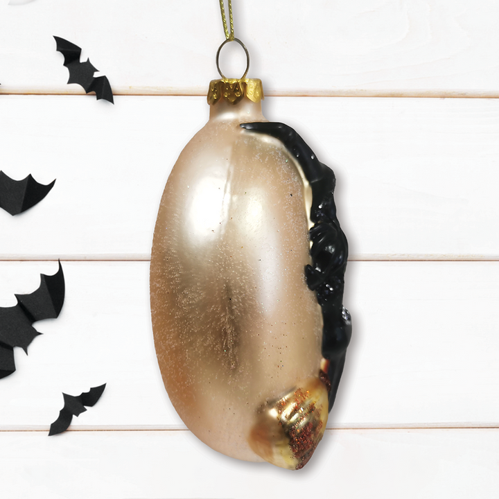 Wicked Witch and Crescent Moon Glass Christmas Ornament