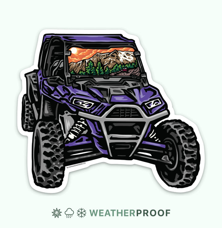 ATV Sticker with Off-Road Vehicle 4x4 Trail scene