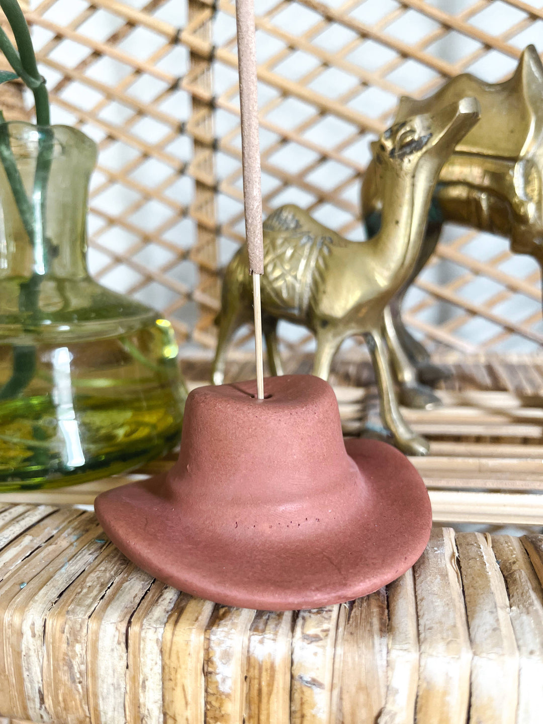 Cowboy Hat Incense Holder: Wood