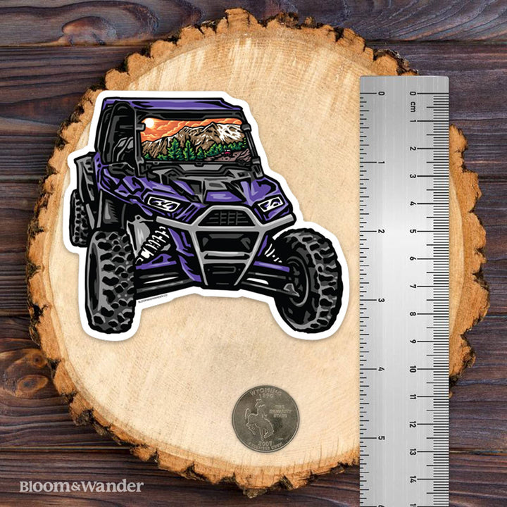 ATV Sticker with Off-Road Vehicle 4x4 Trail scene