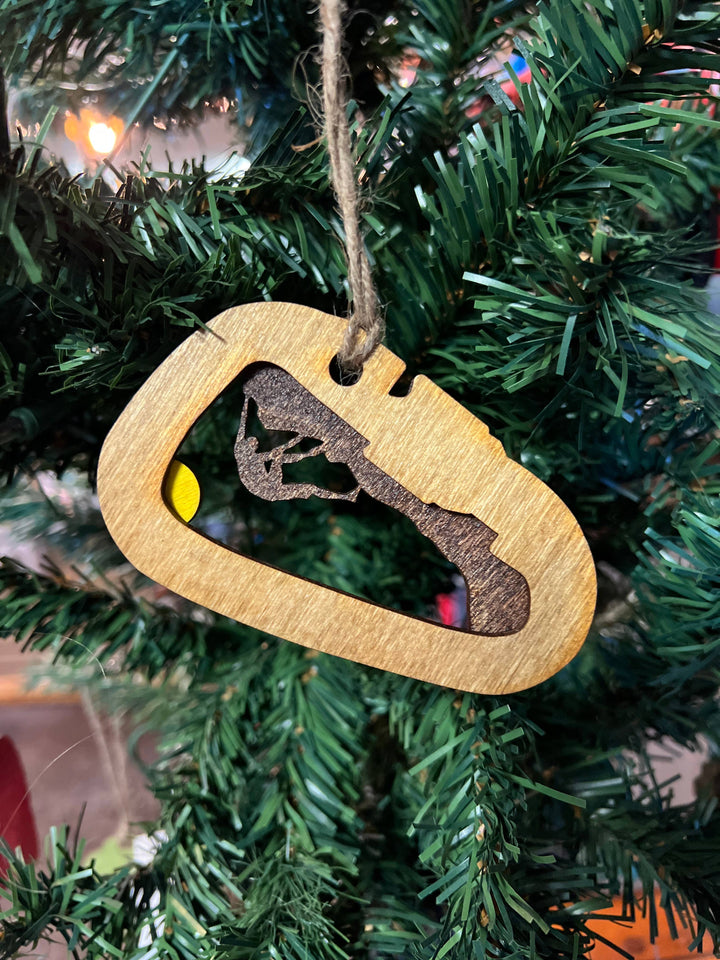 Carabiner Rock Climbing Ornament - Climber / Outdoors Holida: Orange