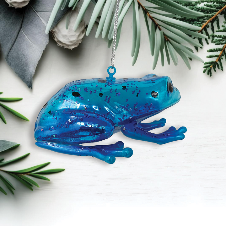 Poison Dart Frog Glass Christmas Ornament