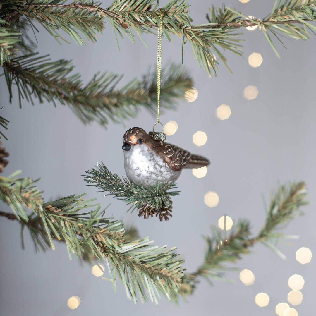 Glass Partridge Ornament