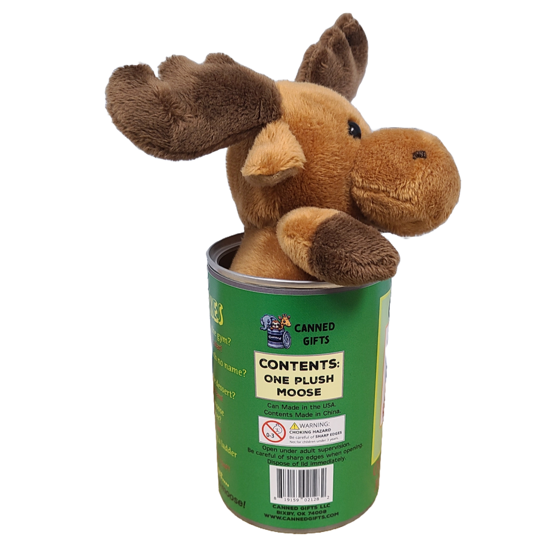 Rocky the Canned Moose - Stuffed Animal Plush w/Funny Jokes: Standard Lid