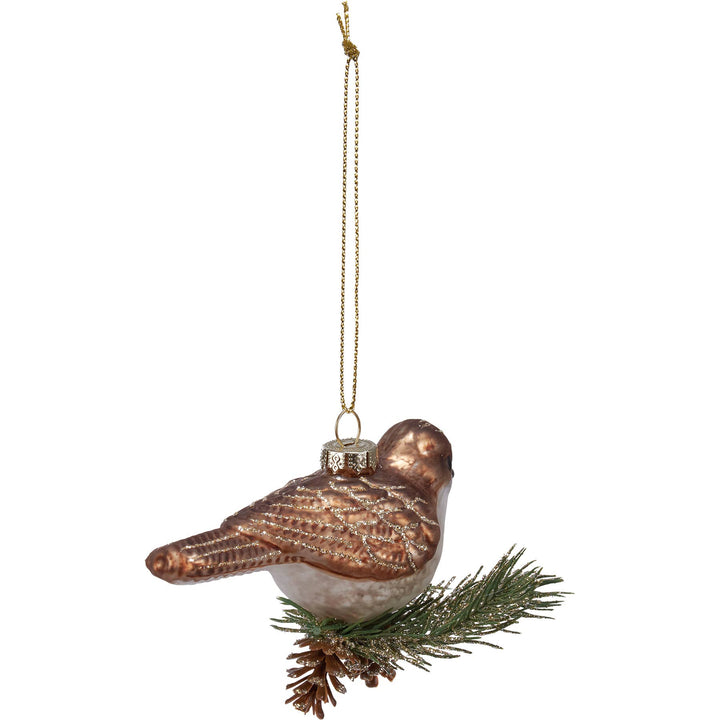 Glass Partridge Ornament