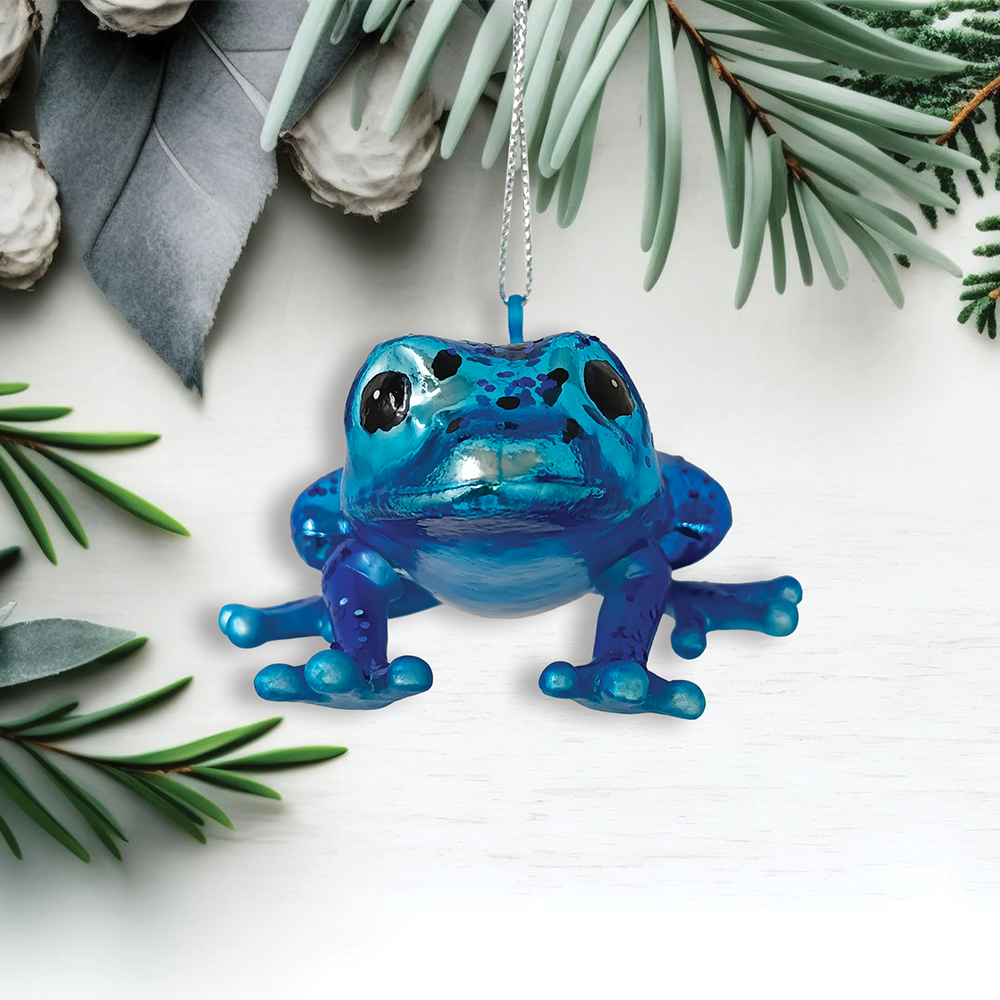 Poison Dart Frog Glass Christmas Ornament