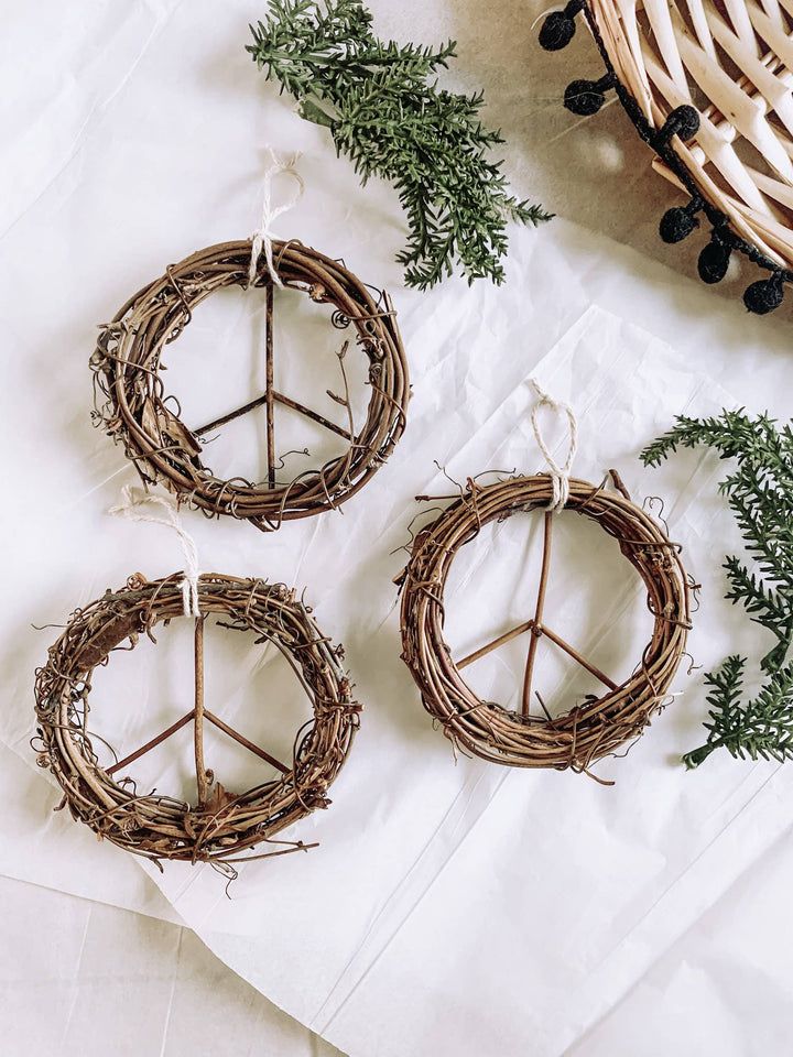 Handmade Bohemian Style Peace Sign Ornaments