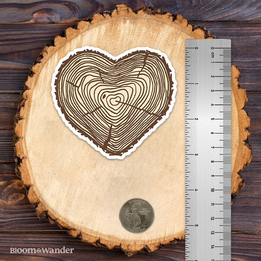 Tree Rings Sticker - Heart / Valentines / Love