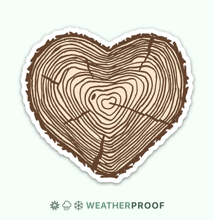 Tree Rings Sticker - Heart / Valentines / Love