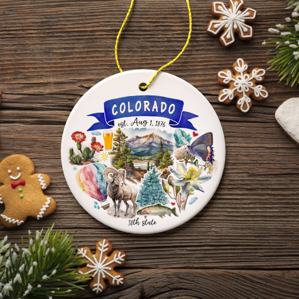 Artistic Colorado State Themes Christmas Ornament