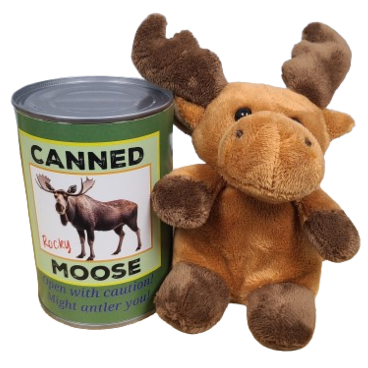 Rocky the Canned Moose - Stuffed Animal Plush w/Funny Jokes: Standard Lid