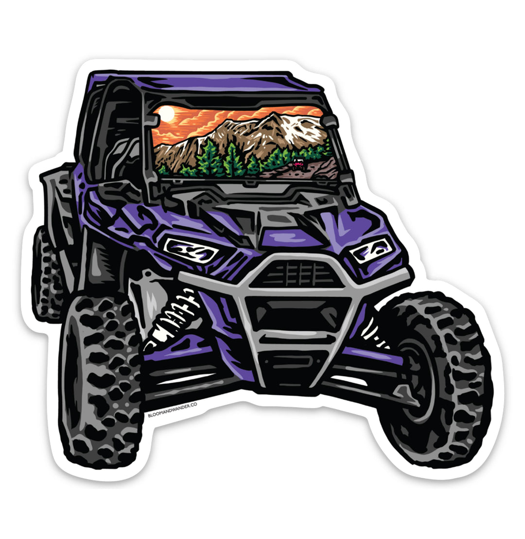 ATV Sticker with Off-Road Vehicle 4x4 Trail scene