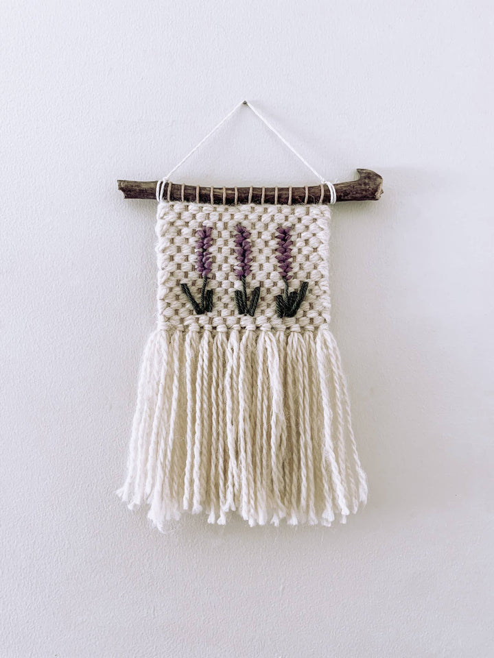 Lavender Woven Embroidered Wall Hanging Decor