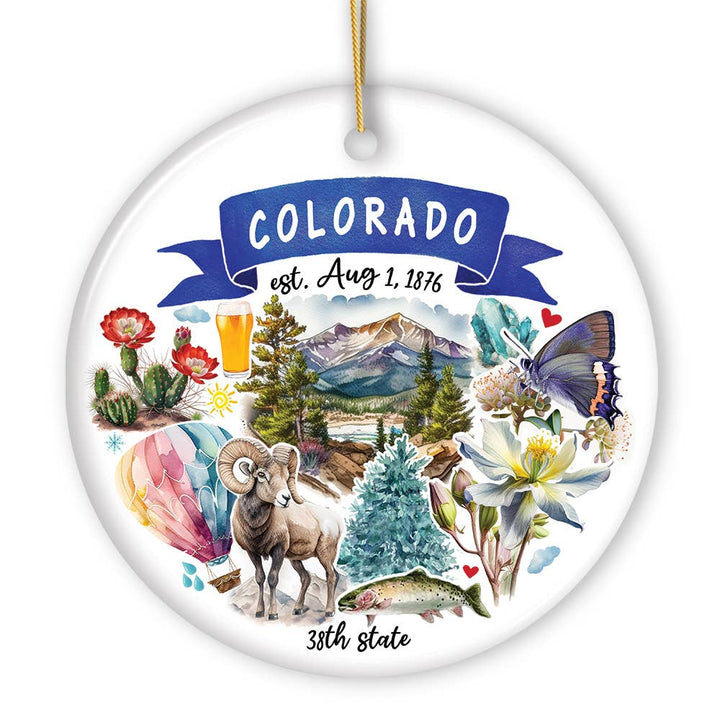 Artistic Colorado State Themes Christmas Ornament