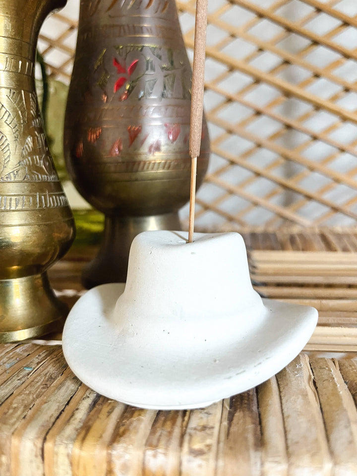 Cowboy Hat Incense Holder: Cement